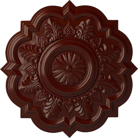 Ekena Millwork Deria Ceiling Medallion (Fits Canopies up to 6"), Hand-Painted Brushed Mahogany, 20 1/4"OD x 1 1/2"P CM20DRBMF